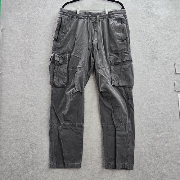 Abercrombie & Fitch Other - Abercrombie & Fitch Men Pants L Gray Cargo Utility Button 28" Inseam Cotton